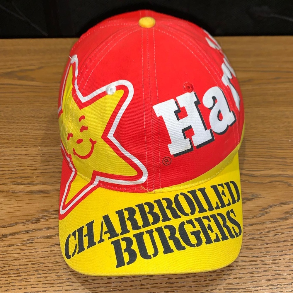 Vintage 90s Hardees Charbroiled Burgers Big Logo Nascar Hat